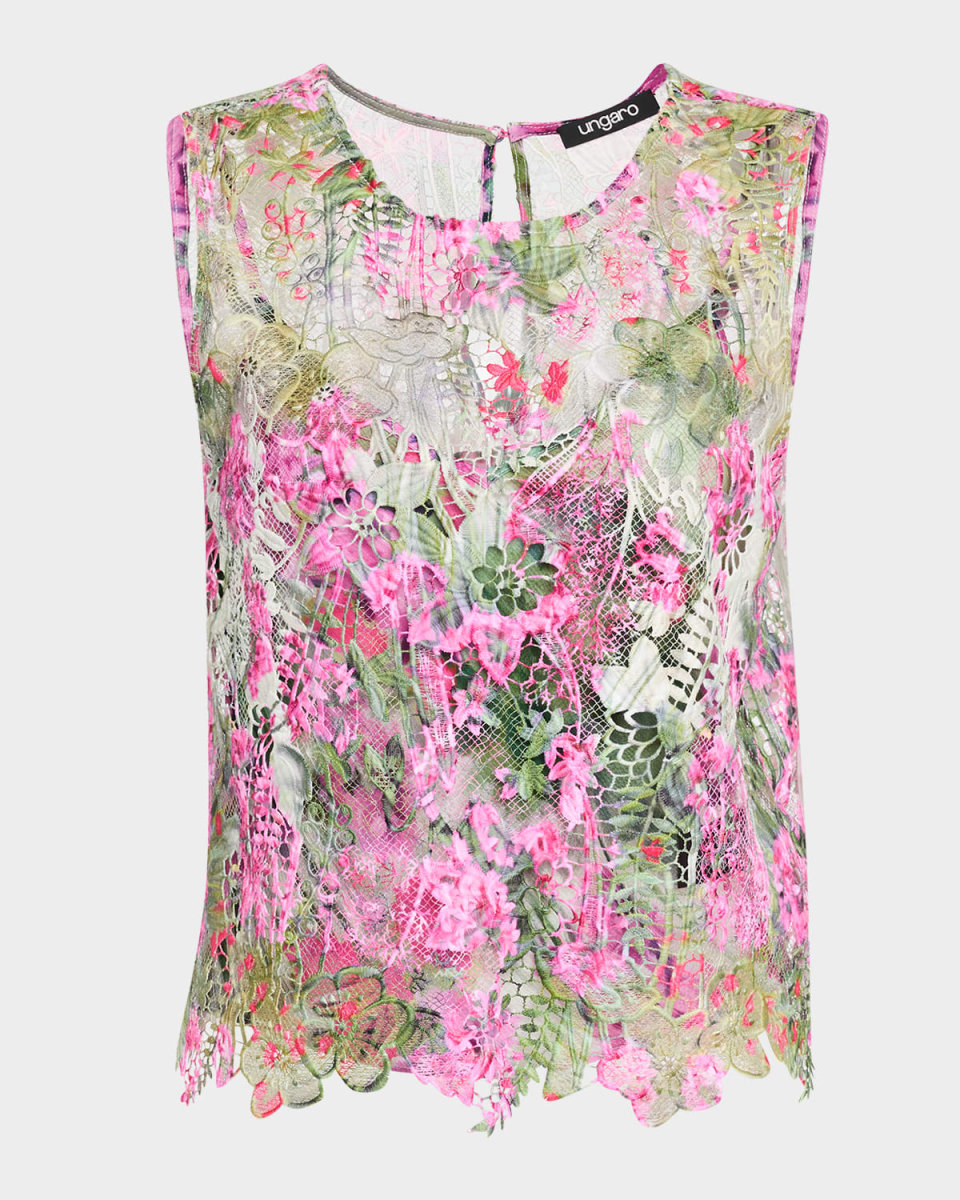 Printed Floral Lace Blouse